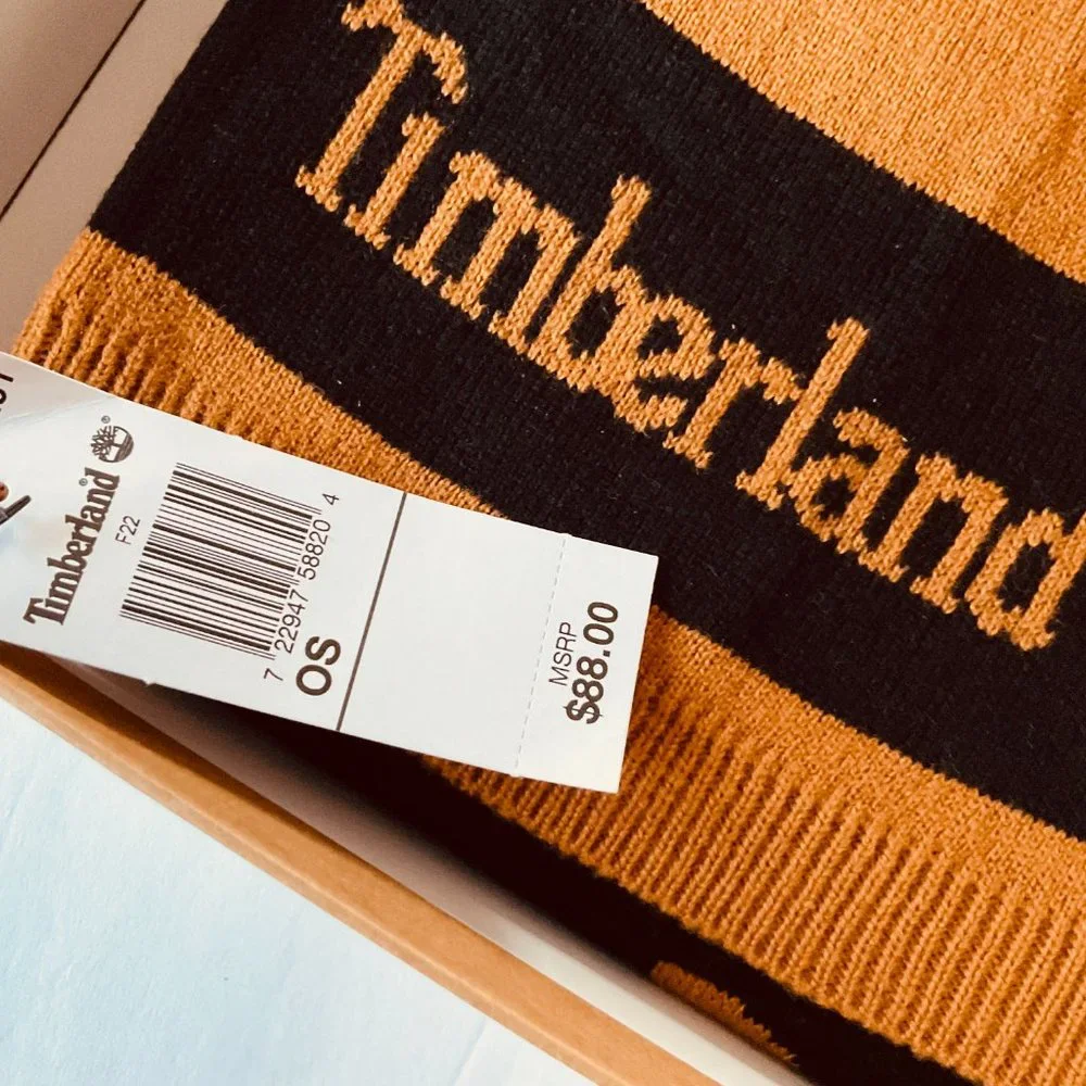TIMBERLAND Men's Jacquard Scarf & Beanie/Hat Gift Set NIB - Picture 2 of 6